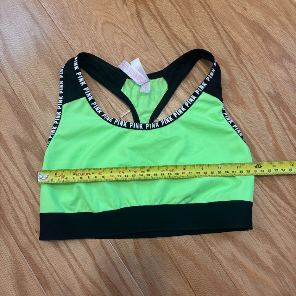 Victoria's Secret PINK Lime Green Unlined Crop Racerback Sports Bra Women's SP - Picture 5 of 5